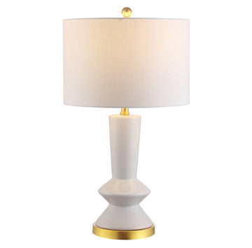 Ziggy 27" Ceramic/Iron Contemporary Glam LED Table Lamp - JONATHAN Y